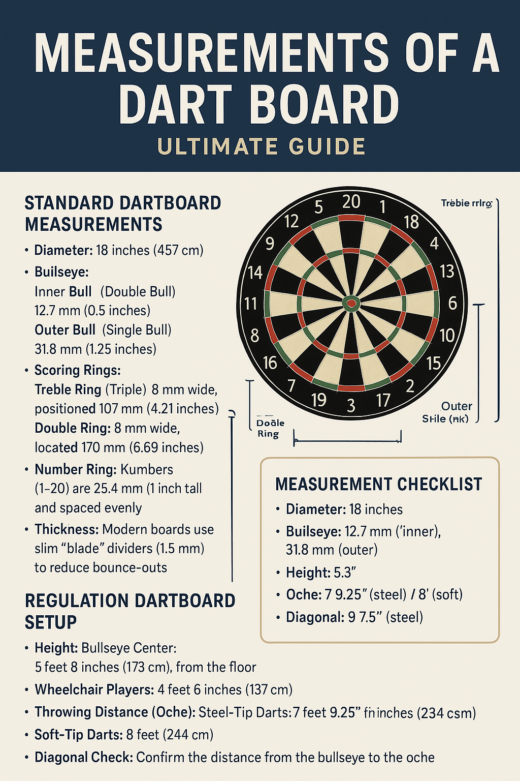 What are the Measurements of a Dart Board: Ultimate Guide