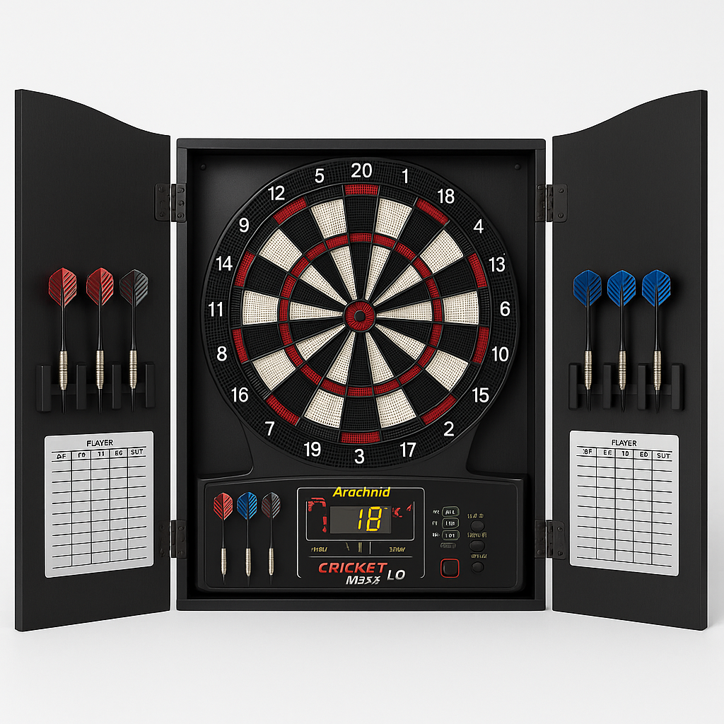 Arachnid Cricket Maxx 1.0 Electronic Dartboard Cabinet Set