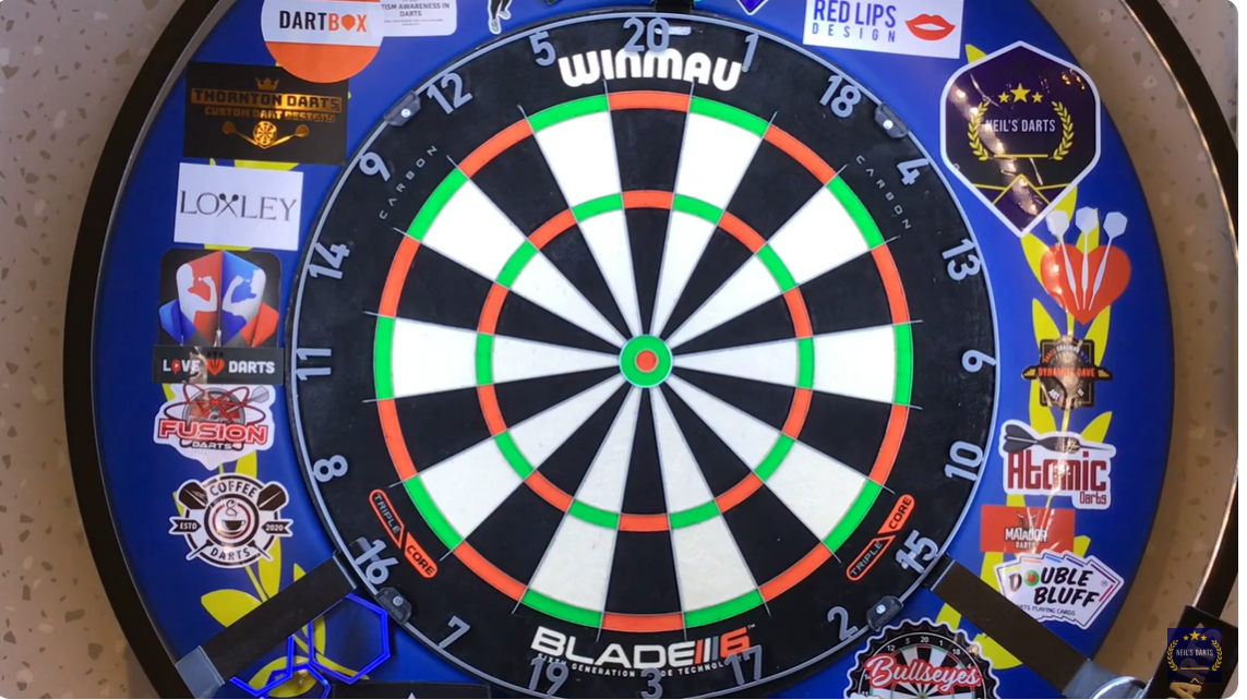winmau blade 6 triple core dartboard