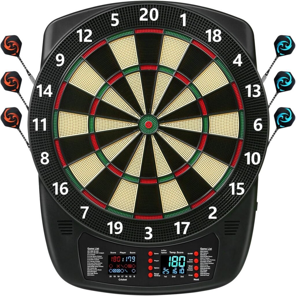 lectronic Dart Board, Soft Tip Dartboard Set 40 Games, 427 Variants Digital Electric Dart